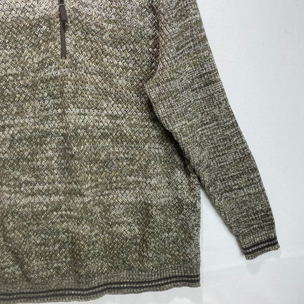 Carbon 2 Cobalt Mens Textured Knit 1/4 Zip Sweater‎ Olive Green XL 100 Cotton - Picture 6 of 9